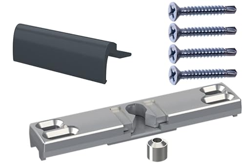NAJDER Balkongriff mit fester Verriegelung, Korrosionsbeständig, Eloxiert, mit Aluminium, mit Befestigungsschrauben, Set, Premium Qualität (Farbe: Ral.7016) von NAJDER