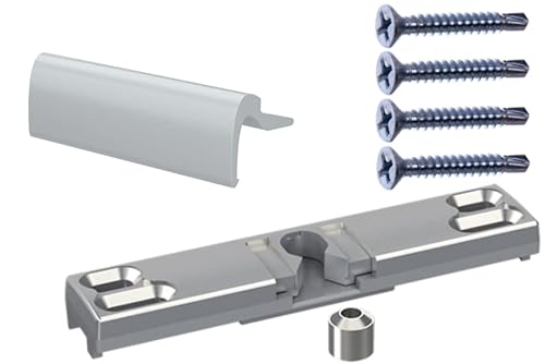 NAJDER Balkongriff mit fester Verriegelung, Korrosionsbeständig, Eloxiert, mit Aluminium, mit Befestigungsschrauben, Set, Premium Qualität (Farbe: Silber) von NAJDER