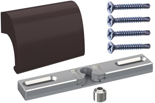NAJDER Braun Balkontürgriff Aluminium mit Balkontürschnapper Balkongriff Balkontürschnapper Balkon Terrassentürgriff Premium Qualität (Braun RAL. 8019) von NAJDER