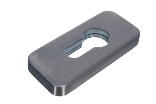 NAJDER Edelstahl Türgriff Rechteckige Rosette - Edelstahlschild für Türgriffe - Drückerrosette - Innentüren Rosette - Silber - INOX A2 - AISI 304 von NAJDER