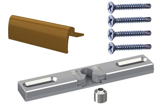 NAJDER Fenster-Balkongriff mit beweglichem Riegel, Korrosionsbeständig, Eloxiert, mit Aluminium, mit Befestigungsschrauben, Set, Premium Qualität, (Farbe: Gold) von NAJDER