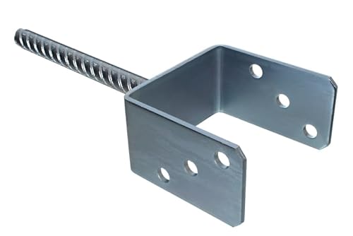 NAJDER Pfostenträger U-Form mit Betonanker Sockel 80 mm Dicker Stahl 4 mm, verzinkt (80 mm) von NAJDER