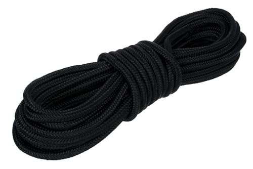 NAJDER - Polypropylen-Seil Textilseil Leine Schnur - Geflochtenes Seil Flechtleine mit Traglast bis 12400 N - Polypropylenseil 10 mm in Schwarz - 50 Meter von NAJDER