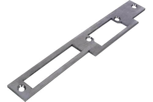 NAJDER Schließblech einfach universal mit Schieber, lang, Edelstahl, für BRIMA-Türöffner, 200x24mm, für symmetrische Türöffner, Perfekt für den Einsatz mit Aluminium-, Stahl- oder PVC-Profilen von NAJDER