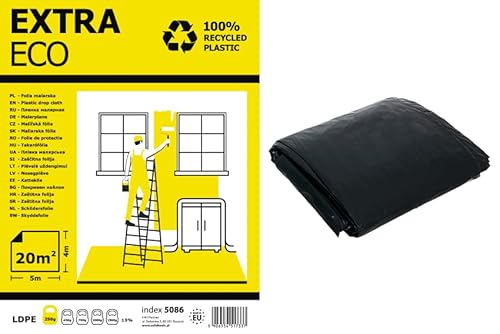 NAJDER Strapazierfähige und Flexible Malerschutzfolie für Renovierungen und alltägliche Hausarbeiten, unersetzlicher Schutz EXTRA STARK SOLID / 4x5 m / 250g - (10 Stück) von NAJDER