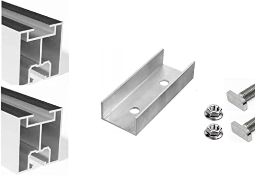 NAKA Aluprofil 40x40 PV Solarpanele | Photovoltaik Montageschiene PV-Anlage | Aluminiumprofil zur Montage von Solaranlagen | Systemprofil Typ T Montageprofil 40 x 40 mm 2,4 m von NAKA