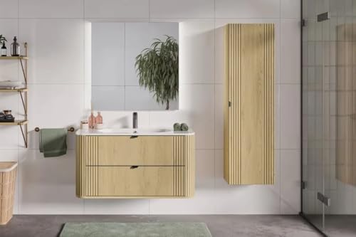 NAKA Badmöbel Set Mit Waschbecken Badezimmermöbel Waschtisch Soft Close 100 cm Ovalia Cremona von NAKA