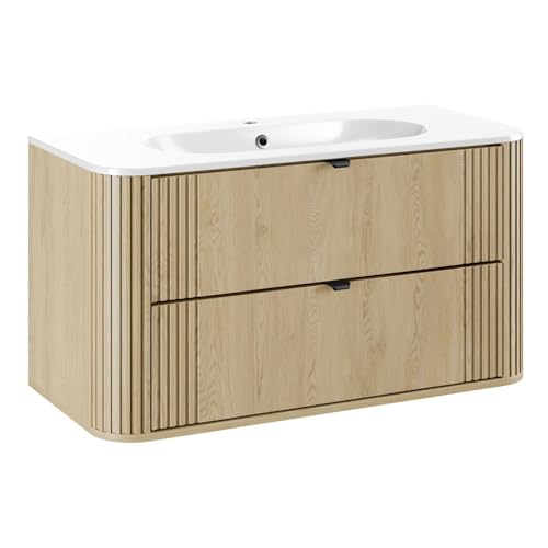 NAKA Badmöbel Set Mit Waschbecken Badezimmermöbel Waschtisch Spiegel LED Soft Close 100 cm Montiert Ovalia Cremona NAKA Badmöbel Set Mit Waschbecken Badezimmermöbel Waschtisch Spiegel LED Soft Close 100 cm Montiert Ovalia Cremona von NAKA