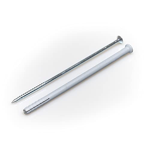 NAKA Nageldübel-Set KSM 8 x 120 mm | Schlagdübel Kreuzschlitz | Schlagdübel mit Senkkopf | Spreizdübel | Sprossedübel Verzinkt | Zylinderkopfdübel aus Nylon | Universaldübel im Dübel-Set 50 Stk. von NAKA