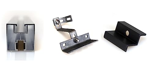 NAKA Photovoltaik Montage-Set 2x2m Aluprofil 40x40 Typ S 4x Dachhaken 13 4x Endklemme Schwarz | Montageschiene PV-Anlage PV Solarpanele | Aluminiumprofil für Solaranlagen Systemprofil Montageprofil von NAKA