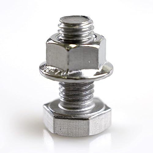 NAKA Sechskantschrauben-Set inkl. Mutter M10 Photovoltaik-Aluprofil A2-70 Edelstahlschraube Befestigung von Solarmodul-Halterung, Bauschraube PV-Modul-Halterung Montageschiene, Baubolzen 25mm 100 Stk. von NAKA