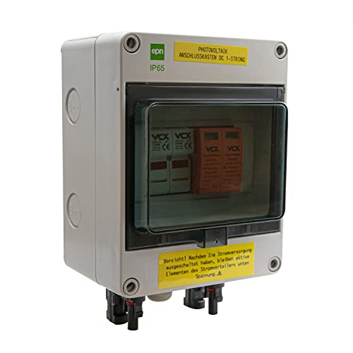 NAKA Solar Anschlusskasten Photovoltaik Solarmodul DC 1 String 1000V T2 2P, Überspannungsschutz Blitzschutz für PV Anlage Solarmodule UV-beständig & Wasserdicht Weiß von NAKA