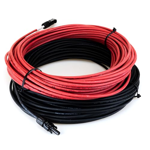 NAKA Solarpanel Verlängerungskabel Solarmodul Balkonkraftwerk Solarkabel 4mm2 Aus Kupfer Photovoltaik Solar Kabel Verlängerung Verbindungskabel MC4 Stecker Solarverlängerungskabel Rot Schwarz 40 m von NAKA