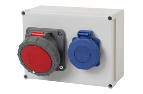 NAKA Stromverteiler Wandverteiler Steckdosen IP65 CEE 16A 1x230V Baustromverteiler Elektroinstallation Schuko von NAKA