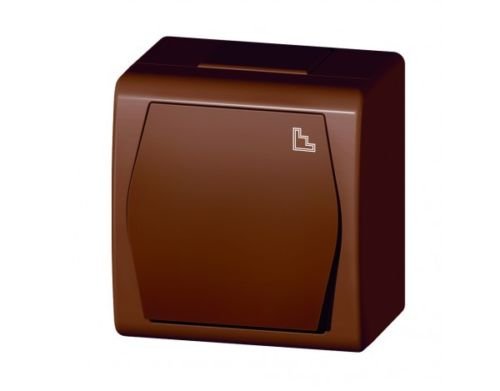 Naka24 Braun IP44 Aufputz Schalter-Steckdosenprogramm Feuchtraum Schuko Hermes 2 (Treppenschalter 1003-20) von NAKA
