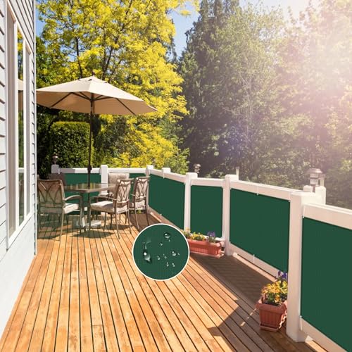 NAKAGSHI Sonnensegel Wasserdicht Rechteckig 1.2×3.6m Dunkelgrün,Sonnensegel Sonnenschutz mit ösen Segeltuch,Wetterfest,Balkon Sichtschutz für Garten,Terrasse,Camping von NAKAGSHI