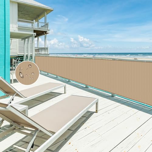 NAKAGSHI Sonnensegel Wasserdicht Rechteckig 1.5×3.6m Khaki,Sonnensegel Sonnenschutz mit ösen Segeltuch,Wetterfest,Balkon Sichtschutz für Garten,Terrasse,Camping von NAKAGSHI