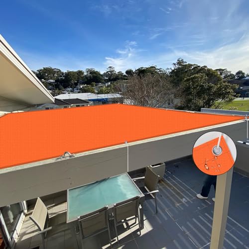 NAKAGSHI Sonnensegel, wasserdicht, Orange, 3 x 6,5 m, rechteckige Plane für Außenschattenzelt, geeignet für Garten, Outdoor, Terrasse, Balkon, Camping (personalisiert) von NAKAGSHI