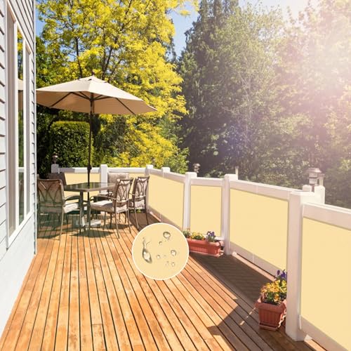 NAKAGSHI Sonnensegel, wasserdicht, Sonnensegel, beige, 8 x 8 m, rechteckige Plane für den Außenbereich, geeignet für Garten, Outdoor, Terrasse, Balkon, Camping (personalisiert) von NAKAGSHI