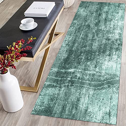 Läufer Teppich Flur rutschfest Moderner Flurläufer-Teppich, grün, lange Teppiche, Läufer für Eingangsbereich, Küche, Flur, Flur, Treppen, Breite 60 cm, 70 cm, 80 cm – anpassbare Länge ( Size : 80×250c von NAKEAH
