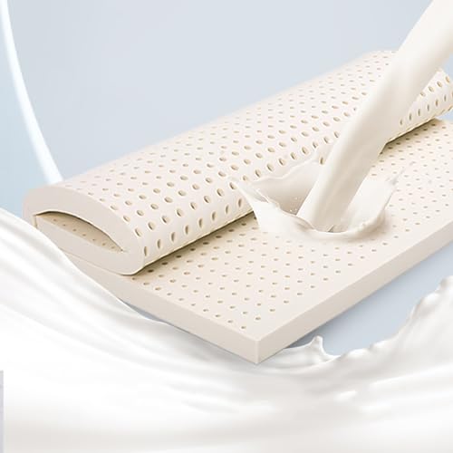 NaKeah 100% natürlicher Latex -Matratzen -Top - fest - 1 Zoll - Drucklinderung für Rückenschmerzen, weiche und komfortable Latexmatratze,2.5cm,135x200cm von NAKEAH