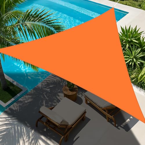 NAKIHOUSE Sonnensegel Dreieckig 3.6x3.6x3.6m Wasserdicht Sun Segel Sunsegel 98% UV-Schutz Segel für Balkon Garten Terrasse Markise Camping Pool (Orange) von NAKIHOUSE