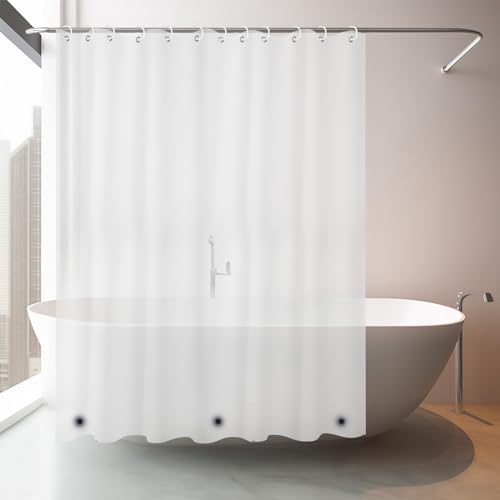 NAKIHOUSE Duschvorhang 180 x 180 cm Frosted Waschbar Duschvorhang in Badezimmer Vorhang für Badewanne und Dusche, Ultra glattes und Wasserdicht Duschvorhänge, mit 12 Duschvorhangringe von NAKIHOUSE