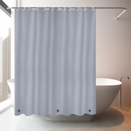 NAKIHOUSE Duschvorhang 180 x 180 cm Hellgrau Waschbar Duschvorhang in Badezimmer Vorhang für Badewanne und Dusche, Ultra glattes und Wasserdicht Duschvorhänge, mit 12 Duschvorhangringe von NAKIHOUSE