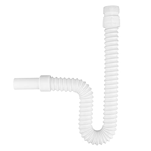 Flexibler Siphon, Universal Plastic Ablaufschlauch für Alle Handelsüblichen Waschbecken Küche Spüle Bad, Ausziehbar von 36-80cm von NAKIHOUSE