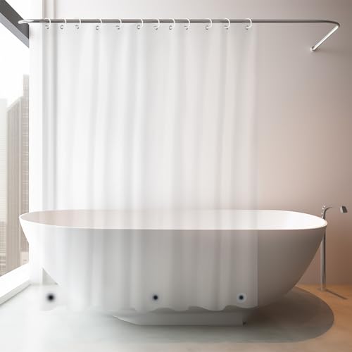 NAKIHOUSE Duschvorhang 180 x 180 cm Transparent Waschbar Duschvorhang in Badezimmer Vorhang für Badewanne und Dusche, Ultra glattes und Wasserdicht Duschvorhänge, mit 12 Duschvorhangringe von NAKIHOUSE