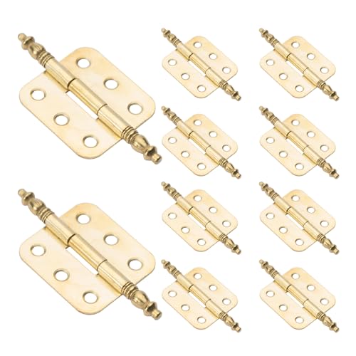 10 Stück Antikes Scharniere Klein Scharniere Retro Kolbenscharniere Klein Scharnier Türangel für Holzkiste Schmuck-Box Kabinett Zubehör 70x35mm (Golden) von NAKUPENDA