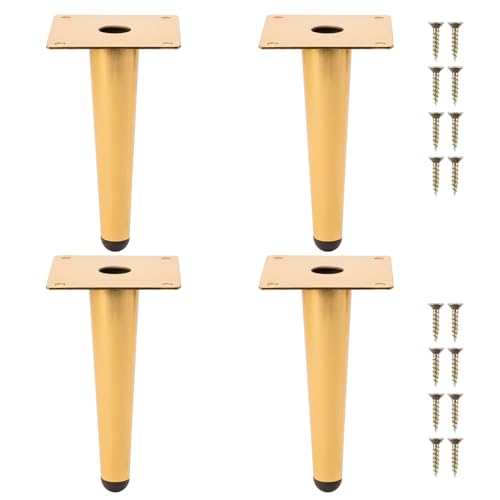 NAKUPENDA Möbelfüße 4 Stück Metallbeine für Möbel Möbelbeine Möbelfüße Tischbeine Schrankfüße DIY für Schrank Stuhl Couchtisch (15cm Höhe,Goldene) von NAKUPENDA