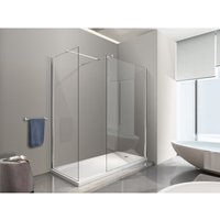 Doppelte Walk-in Duschwand mit T-förmigem oberen Stützarm 8 mm Glas Reversibel CM.70 Glas + Glas 75 - Nala von NALA