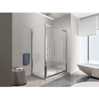 Eckduschkabine aus 6 mm dickem Glas mit feststehender Wand und umkehrbarer Schiebetür, h. 190 62,5-65 feste Wand + Tür 135-140 - Nala von NALA