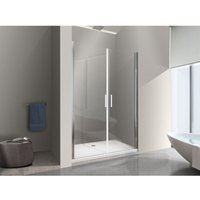 Nala - Duschtür mit zwei Pendeltüren aus 8 mm temperiertem Easy-Clean-Glas (130) CM.128,5-132,5 h 200 cm von NALA