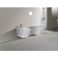 Randlose wandhängende Sanitärarmaturen ohne Rand eckige Linie kompakte Abmessungen Soft-Close-Toilettendeckel - Nala von NALA