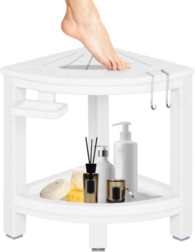 NALONE Duschhocker, HDPE Badhocker modern Design 2-Tier badezimmerhocker mit rutschfesten Fußpolstern, hölzerner Spa Duschhocker für Innendusche, ergonomischer und wasserdichter NALONE Duschhocker, HDPE Badhocker modern Design 2-Tier badezimmerhocker mit rutschfesten Fußpolstern, hölzerner Spa Duschhocker für Innendusche, ergonomischer und wasserdichter von NALONE