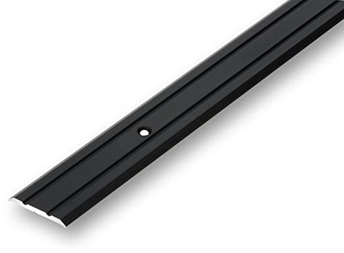 (11.40EUR/m) Übergangsprofil 25 x 1500 mm schwarz zum Schrauben flach | Ausgleichsprofil | Nahtdeckprofil | Laminat Türprofil | Alu Leiste von NALine