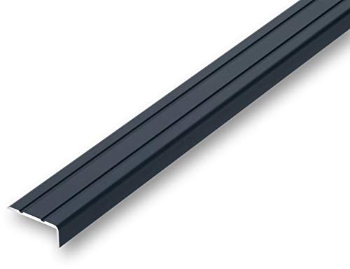 (11,99EUR/m) 25 x 10 x 1500 mm Treppenwinkel schwarz selbstklebend Treppenkantenprofil Treppenkante Kantenschutz von NALine