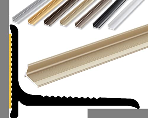 (10,49EUR/m) NALine Abschlussprofil | 22 x 15 x 1700 mm | sand eloxiert | Innenwinkel Treppenbelag | Bodentiefe Fenster oder Balkon Abschluss | Sockelprofil | Wandabschlussleiste von NALine
