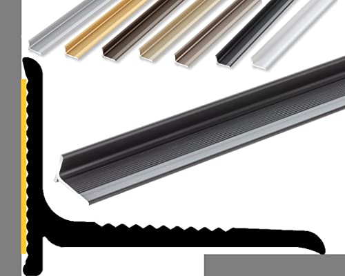 (12,49EUR/m) NALine Abschlussprofil | 22 x 15 x 900 mm | schwarz eloxiert | Innenwinkel Treppenbelag | Bodentiefe Fenster oder Balkon Abschluss | Sockelprofil | Wandabschlussleiste von NALine
