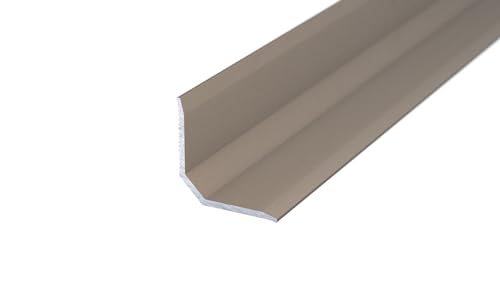 (12,43EUR/m) NALine Abschlussprofil | 19 x 19 x 1000 mm | Edelstahl-Look eloxiert | Innenwinkel Treppenbelag | Bodentiefe Fenster Balkon Abschluss | Sockelprofil | Wandabschlussleiste von NALine