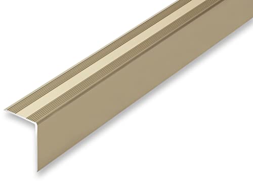 (18,75EUR/m) 30 x 42 x 1700 mm Treppenwinkel Sand selbstklebend Treppenkantenprofil Treppenkante Alu Winkel von NALine