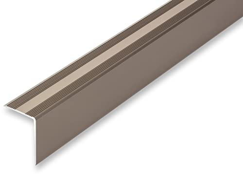 (19,18EUR/m) 30 x 42 x 1500 mm Treppenwinkel Edelstahl-Look selbstklebend Treppenkantenprofil Treppenkante Alu Winkel von NALine