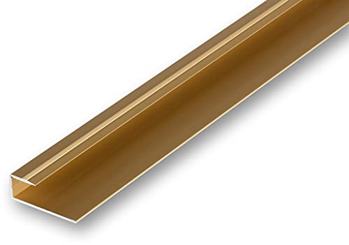 (6,64EUR/m) Einschubprofil von 7-9 mm Belagstärke 900 mm lang goldfarben Abschlussprofil für Hartböden U-Profil von NALine