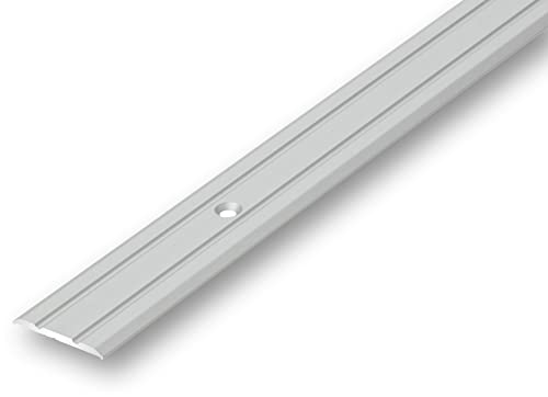 (7,23EUR/m) Übergangsprofil 25 x 900 mm silberfarben zum Schrauben flach | Ausgleichsprofil | Nahtdeckprofil | Laminat Türprofil | Alu Leiste von NALine