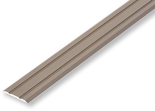 (8,64EUR/m) Übergangsprofil 25 x 1180 mm Edelstahl-Look selbstklebend flach | Ausgleichsprofil | Nahtdeckprofil | Laminat Türprofil | Alu Leiste von NALine