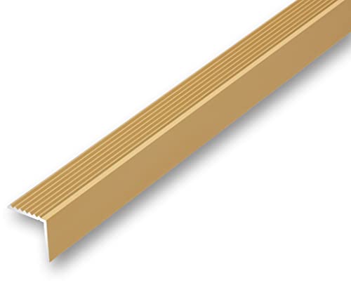 (7,84EUR/m) 19 x 20 x 1000 mm Treppenwinkel goldfarben gebohrt inkl. Montageset Treppenkantenprofil Treppenkante von NALine