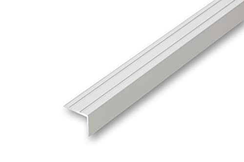 (8,34EUR/m) 25 x 20 x 1180 mm Treppenwinkel silberfarben selbstklebend Treppenkantenprofil Treppenkante von NALine