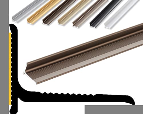 (9,49EUR/m) NALine Abschlussprofil | 22 x 15 x 900 mm | bronze eloxiert | Innenwinkel Treppenbelag | Bodentiefe Fenster oder Balkon Abschluss | Sockelprofil | Wandabschlussleiste von NALine